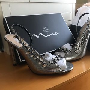 Nina Evening Shoes - Gunmetal Size 7.5